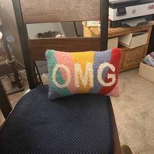 Colorful OMG Decorative Pillow needlepoint